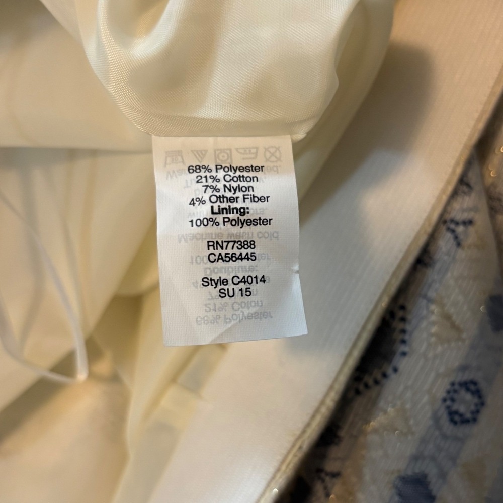 J.Crew Womens Skirt Blue White‎ Size 14 Preppy Mini Skirt A-line Geometric NWT - Picture 6 of 7